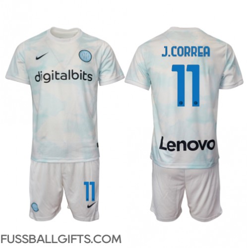 Inter Milan Joaquin Correa #11 Fußballbekleidung Auswärtstrikot Kinder 2022-23 Kurzarm (+ kurze hosen)